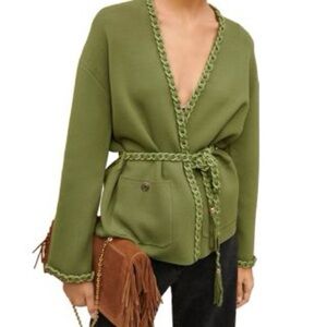 NWOT MAJE MADENO CHAIN BELT CARDIGAN